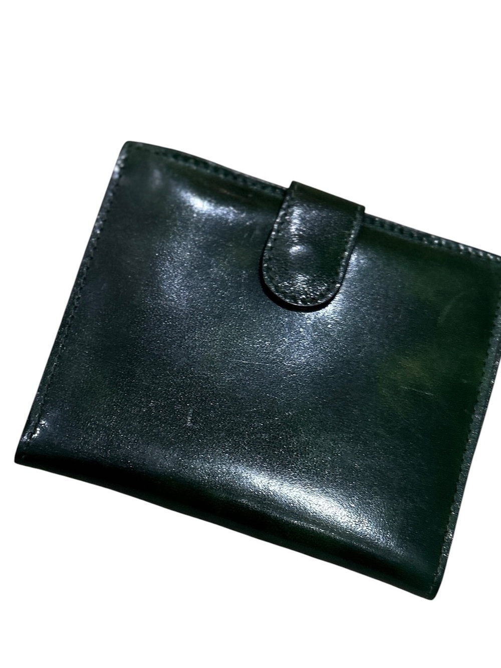 Artisan Florence Italy genuine dark green calf Leather Wallet & coin purse